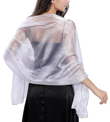 Ladiery Seide Schals und Wraps für Abendkleider Frauen Sheer Soft Brautjungfer Hochzeit Shawl Party Organza Stole