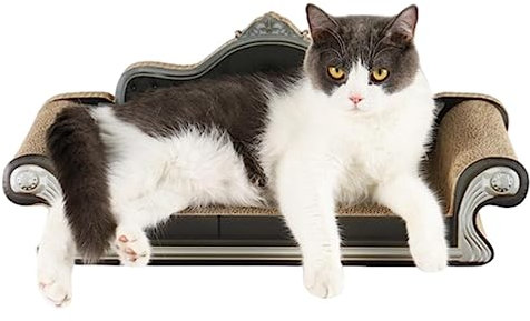 NIBHZ Rascador para Gatos de Cartón Cama Rascador con Catnip Orgánico Diseño de Doble Cara con Materiales Ecológicos,Brown 57X23X27cm
