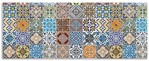 ARTland Spritzschutz Küchenrückwand aus Alu für Küche Herd Spüle individuelles Maß Fliesenmuster Abstrakt Landhaus Fliesenoptik Orient Bunt T9OM