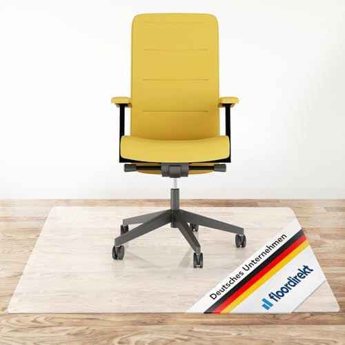 Floordirekt Bodenschutzmatte für Hartböden - Neo - halbtransparente Bürostuhlunterlage Bodenmatte Stuhlunterlage - Stärke: 1,5 mm (Halbtransparent, 90 x 120 cm)