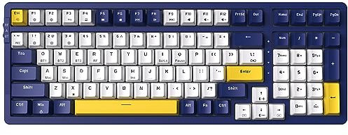 Qisan Tastiera wireless meccanica Tastiera da gioco cablata USB Tastiera retroilluminata a LED blu ghiaccio Interruttore rosso 100 tasti Layout USA | Accessori per computer | Tastiere meccaniche