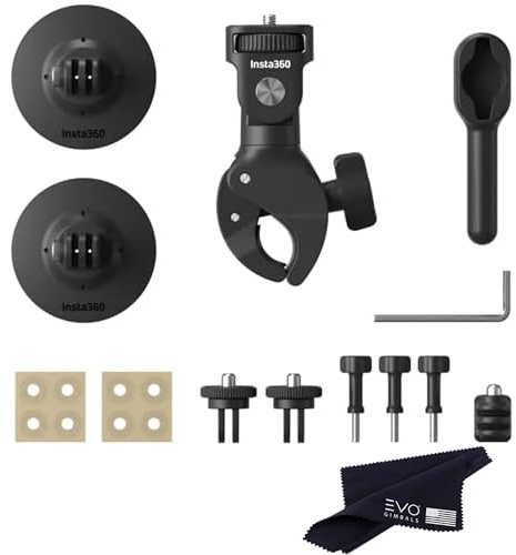 Insta360 Kit de Montage Complet pour Moto X4/X3/X2/X 360 | Compatible avec ACE/ACE Pro/GO 3/GO2/ONE R/RS, DJI OSMO Action 4/3/2 et GoPro 12/11/10/9/Max, Noir