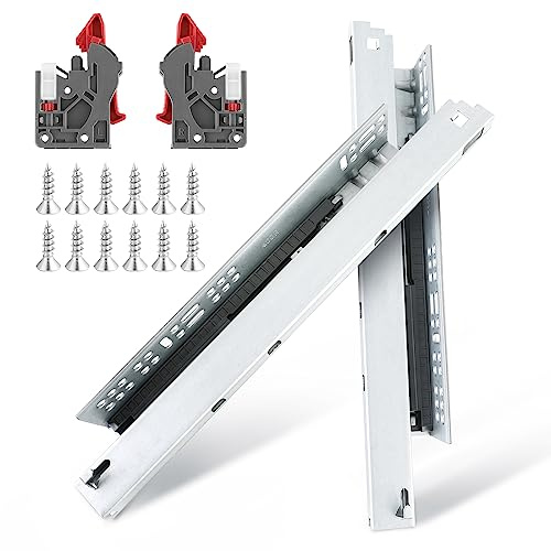 6 Pairs of 16 Inch Undermount Soft Close Drawer Slides,Bottom Mount Full Extension Drawer Glides Rails