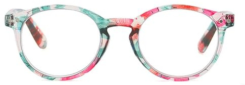 AOOLIA Runden Lesebrille Damen, Farbe Rahmen Schlank Lesen Gläser, Ultraklare Sicht Männer Frauen Lesebrille Lesehilfe (Rosa, 2, x)