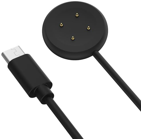 MoKo USB-C-Ladegerät Kompatibel mit Google Pixel Watch 3/2 | Kompatibel mit Fitbit Versa 4/3/Sense 2/1/Ace LTE, mit 1-m-Ladekabel, Tragbares Design, Magnetische Ladestation