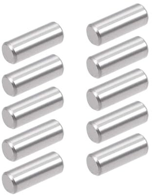 TOP-VIGOR 10Pcs 6mm x 16mm Dowel Pins Shelf Support Pegs, 304 Stainless Steel Cylindrical Shelf Support Pin Fasten Elements Silver Tone