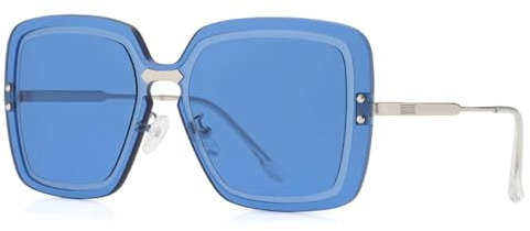 WxuuLTGJR Stilvoller Brillenrahmen, randlose Sonnenbrille für Damen, Brillenrahmen, UV400-Brillenrahmen, Metall-Schmetterlings-Brillenrahmen