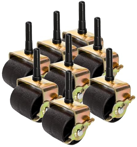 Frcctre 8 Pack Heavy Duty Bed Frame Wheels, Bed Casters Rollers with Plastic Socket Sleeve Inserts Locking Metal Swivel Casters for Bed Replacement Parts