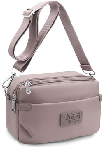 REETEE Borsa Tracolla Donna Nylon Impermeabile Crossbody Bag Donna Piccola Borsa a Tracolla Spalla Donna con Tracolla Regolabile Borsetta Moda Borse Spalla per Shopping Lavoro Viaggio (Rosa scuro)
