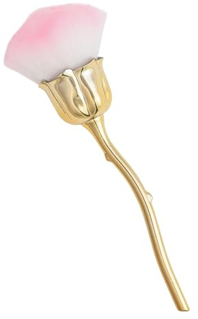 XBOKA Nail Art Poudre Remover Cleaner Brush Rose Forme Long Manche pour Coupe Ongles Maquillage Brush Outils