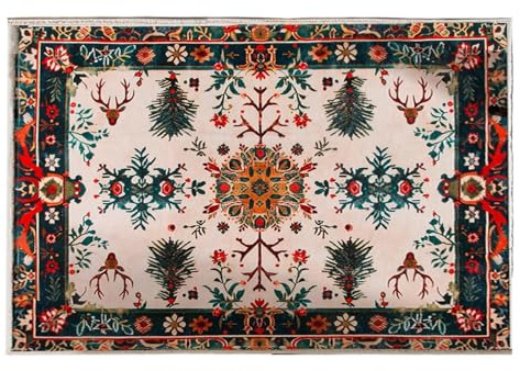 Weihnachtsfußmatten - waschbare Bodenmatte für Weihnachten | Weihnachtsteppich Weihnachtsteppich Deko Teppich | Saisonale Sammelornamente, Heimtextilien, Winterurlaubsdekor fürs Studium