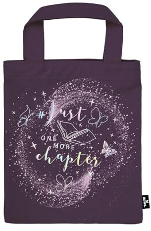 moses. Just One More Chapter Büchertasche Lovestory – Bücher Stofftasche, Geschenkverpackung aus 100% Baumwolle, wiederverwendbar, umweltfreundliche Buchhülle im Romantasy-Look mit Holografie-Effekt