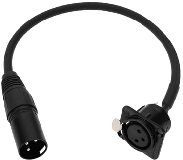 eMagTech 3-polige XLR-Buchse auf XLR-Stecker, Anschlusskabel, 30 cm, D-Typ, XLR-Pass-Through-Pannel-Montagekabel für Mikrofon-Reverberator-Audio-Ausrüstung (Buchse auf Stecker)