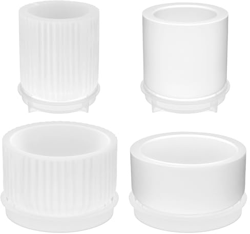 QWORK® 4 piezas de moldes de silicona con tapa, moldes de silicona antiadherentes para suculentas y cactus, macetas, decoraciones creativas