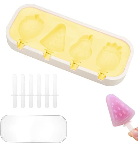 OHREN 1 Pack Stampo Gelato con Coperchio Formine Ghiaccioli Riutilizzabili Stampi Gelato Stecco Popsicle Ice Maker Mold per Stampi Per Gelato Al Cioccolato Congelato Fai Da Te