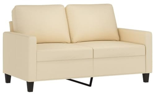 HEFZGDB 3-TLG. Sofagarnitur mit Kissen Creme Stoff Loungesessel Couch Klein Big Sofa Kleine Couch Jugendzimmer für Aufenthaltsraum Wohnbereich Empfangsraum Schlafzimmer