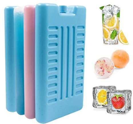 GkgWuxf Lunchbox Kühlakkus | Schnell Einfrieren Platzsparende Blöcke - Wiederverwendbare langlebige -Gefrierpackungen, Kühlblöcke für Kühler, Lunchboxen, Camping, Angeln, Roadtrips, 4er-Set