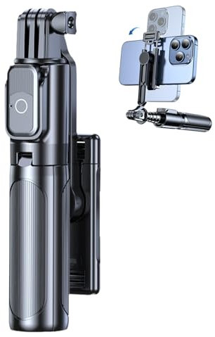 Bastone per selfie tascabile, portatile, treppiede, stabilizzatore per telefono, con telecomando wireless, per registrare foto di gruppo durante attività all'aperto, passeggiate, live streaming
