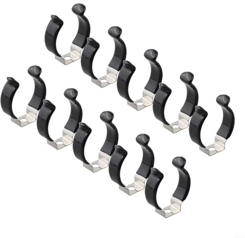 YJDOORPLAY 10 Pack Spring Terry Clips Narrow Base Heavy Duty Tool Storage Strap Pipe Clamp for Brooms Brushes Rakes 20mm-30mm(28MM)