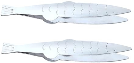GALPADA 2pcs Fishbone Clip Stainless Steel Tweezers for Kitchen Essentials Fishbone Tweezers for Cooking Utensils Portable Pig Hair Removers for Home Use