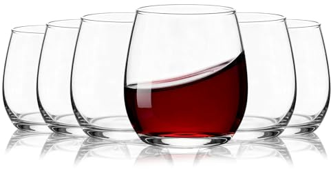 Ausune Spiegelau Gläser Set 480 ml, 6 Stück, Tumbler ohne Stiel für diverse Arten von Wein, Wassergläser spülmaschinenfest