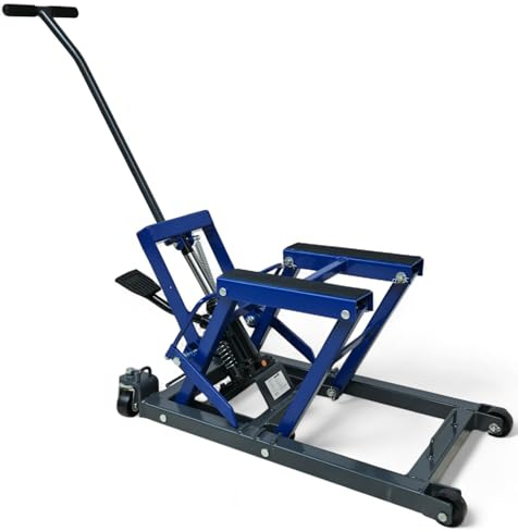 DeTec. Hydraulisk motorcykellyftare 680 kg | Motorcykellyftplattform max. hub 430 mm | Monteringsbock motorcykellyft