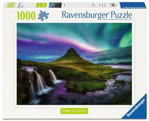 Ravensburger Aurora Over Kirkjufell 1000 Piece Jigsaw Puzzle – Northern Lights Iceland Landscape, Immersive Challenge for Adults & Teens