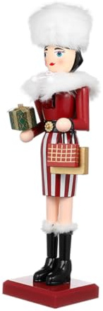 INOOMP Décoration de Noël Nutcracker Figurine Petite Fille avec Cadeau Élément Central pour Table de Fête Ornement et Artistique pour Intérieur
