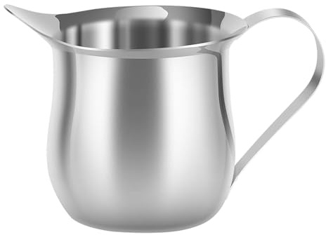 Mini bricco per latte, 90 ml, in acciaio, lavabile in lavastoviglie, piccola da portata, beccuccio preciso, contenitore multifunzionale per tè, caffè, salsa