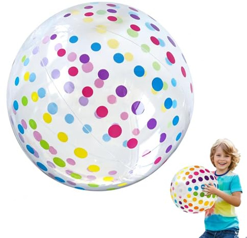 ARYIMYDP Palla Gonfiabile Spiaggia Ø40cm, Colorata a Pois, Grande per Bambini & Adulti, Giochi d'Acqua Estivi, Piscina & Mare