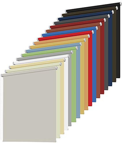 Kettenzugrollo Seitenzugrollo Fenster Tür Rollo Breite 60 bis 240 cm Länge 175 und 230 cm Stoff Vorhang Sichtschutz Sonnenschutz blickdicht lichtdurchlässig 16 Farben Blendschutz (200 x 175 cm)