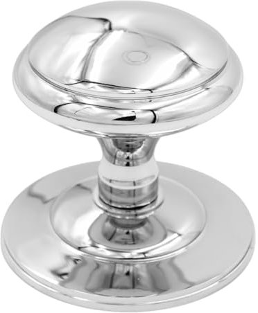 Round Victorian Centre Door Knob (Round Design) 85x73mm in 2 Finishes (Polished Chrome)