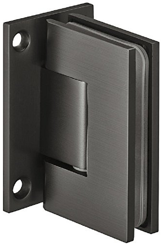 Gedotec Bad-Türscharnier für Glastüren und Duschen Duschtürband schwarz Glastürbeschlag Messing - DT801 | Duschkabinen-Scharnier für Wand zu Glas Verbindung | 1 Stück - Glastürband graphitschwarz