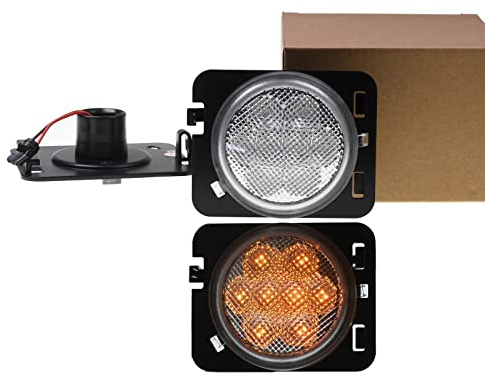 VINSTAR 2 x sidoblinkers LED-stänkskärmar kompatibel med J Wrangler JK 2007–2015