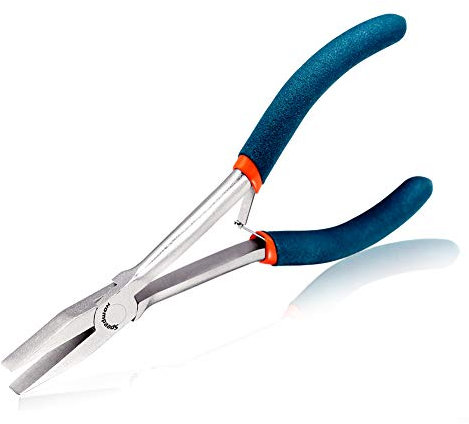 SPEEDWOX Flat Nose Pliers 6 inch, Duckbill Pliers Smooth Jaw, Mini Long Reach Jewelry Pliers, Small Pliers for Jewelry Making, High Leverage Reduce Efforts for Bending or Straightening Wires