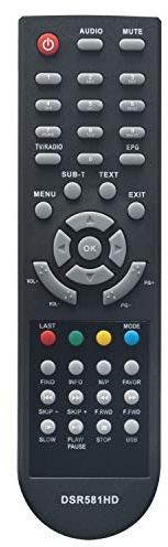 Vinabty DSR581HD - Telecomando sostitutivo per ricevitore satellitare digitale Schwaiger DSR 581HD PVR DSR581HDPVR HDTV