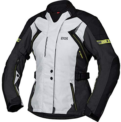 IXS Tour Liz-ST Damen Motorrad Textiljacke, grau/schwarz/gelb, L
