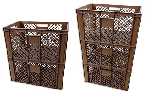 Generisch kanister-vertrieb® 5er SET Bäckerkisten 600x400x320mm, Bäckerkiste, Brotkiste, Brotkörbe, Brötchenkiste, Aufbewahrungsbox offen, 60x40x32cm, Stapelbehälter, Eurobehälter, Stapelkisten braun