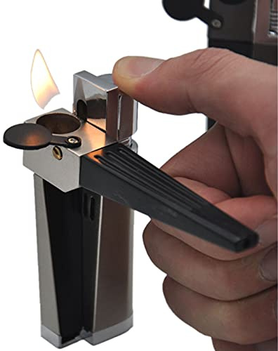 PENNY73 Metal 2 in 1 Lighter, Modern Folding Portable Windproof Lighter for Men's Smoking, Camping, BBQ