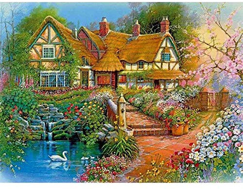Zdklfm69 Malen nach Zahlen Ölgemälde nach Zahlen Landschaft Kunst Ölbild Auf Leinwand DIY Zeichnung Acrylfarbe Nach Zahlen Landschaft Handgemachtes Dekor Geschenk 40x50cm