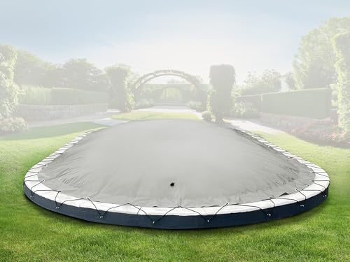 AirDeluxe Cubiertas hinchables ovaladas Cubiertas para Piscinas de Lona de camión (5,30m x 3,20m, Gris)