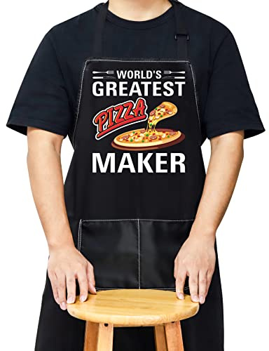 WZMPA Pizza Lover Adjustable Apron With Pocket Pizza Chef Gifts World's Greatest Pizza Maker Apron For Men Women, Pizza Maker Apron, Medium