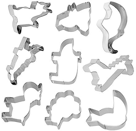 HONMEET 9piezas Moldes Inoxidable Para Cortar Galletas De Animales Para Fiestas y Manualidades