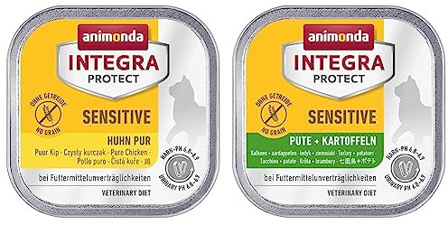 animonda Integra Protect Katze Sensitive, Diät Katzenfutter & animonda Integra Protect Katze Sensitive, Diät Katzenfutter, Nassfutter bei Futtermittelallergie, mit Pute + Kartoffel, 16 x 100 g