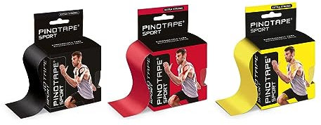 Pinotape Sport | TEAM GERMANY | Set | 3 Tapes je 5 cm x 5 m | Wasserfestes Kinesiotape | Extra Stark | Kinesiologie | 3 Tapes im Set