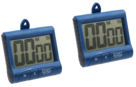 Zerodeko 2stücke Digitaler Küchenkochtimer Mit Großem LCD-Display Und Lautem Alarm Für Kochen Spiele Und Aktivitäten Blau Kompakt Und Benutzerfreundlich Edelstahl