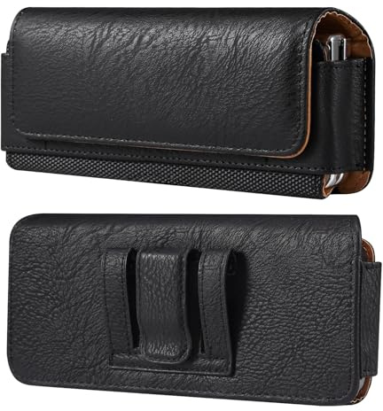Leder Handy Gürteltasche mit Gürtelschlaufe Kompatibel mit Samsung Galaxy Z Fold 7/6/5/4/3/2/5G, Handy Hüfttasche Herren Handyhülle Gürtel Holster Handyhalterung Ledertasche Hüfttasche mit Gürtelclip