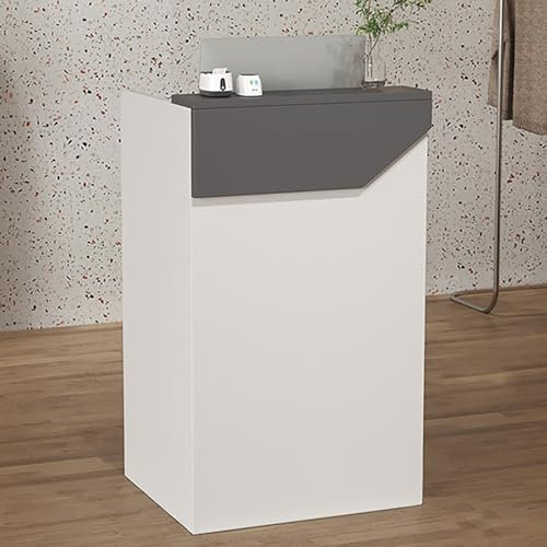 Empfangstheke, Rezeptionstheken, Verkaufstheke Mit Schubladen, Laden-Theke, Verkaufstisch, Rezeptionsmöbe, Büromöbel, Für Lobbys, Salons, Einzelhandel, HeimbüRos, EmpfangsräUme(White+Gray)
