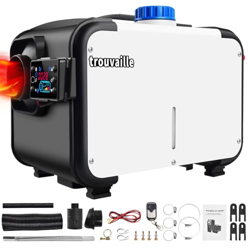 Trouvaille Horizontal Automobile Interior heaters 5KW/8KW Car Diesel Heater Air Heater Solid Fuel All in one Diesel Car Boat RV Air Parking Heaters 12V 24V (Bluetooth type)