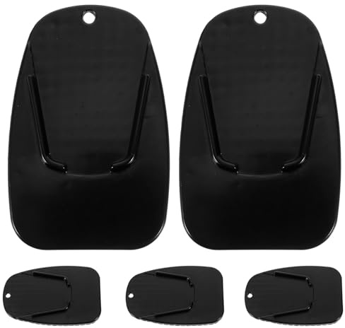 Mikinona 5stücke Teiliges Motorrad Seitenständer Pad rutschfeste Unterstützung Für Kickstand Robust Und Langlebig Für Weiche Böden Schwarz